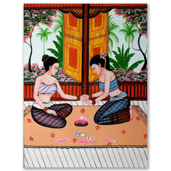 Tableau Peinture Thailande Fine Art Traditional Thai Massage