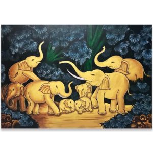 Tableau Peinture Thailande Large Elephant Artwork