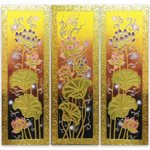Tableau Peinture Thailande Lotus Flower Painting Elegant Blossom