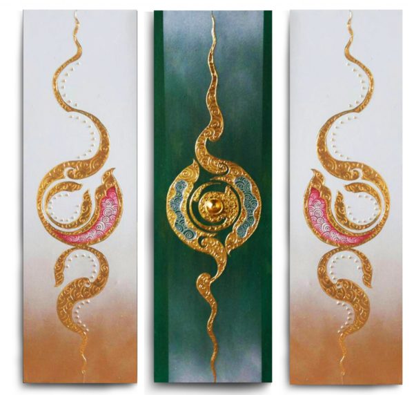 Tableau Peinture Thailande Traditional Multi Panel Asian Style Painting